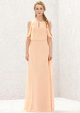 Long/Floor-Length Chiffon Bridesmaid Dress, A-Line Cut, Square Neckline, Sleeveless BM bride