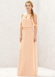 Long/Floor-Length Chiffon Bridesmaid Dress, A-Line Cut, Square Neckline, Sleeveless BM bride