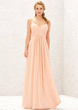 Long/Floor-Length Chiffon Bridesmaid Dress, A-Line Sweetheart Neckline, Sleeveless, With Pleating BM bride