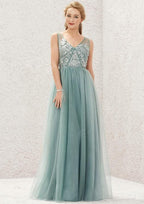 Long/Floor-Length Tulle Satin Bridesmaid Dress, V-Neck, Sleeveless, With Pleated Lace BM bride