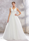 Timeless Ball Gown Princess V-Neck Satin Wedding Dress with Chapel Train and Lace Sequins BM bride