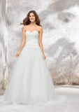 Enchanting Princess Sweetheart Sleeveless Court Train Tulle Wedding Dress with Sequins and Glitter Appliques in Ball Gown Style BM bride
