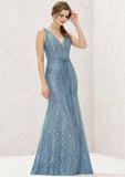 Long/Floor-Length Lace Satin Bridesmaid Dress, V-Neck, Sleeveless, With Waistband BM bride