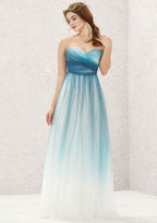Long/Floor-Length Tulle Bridesmaid Dress, A-Line Cut, Sweetheart Neckline, Sleeveless, With Pleats BM bride