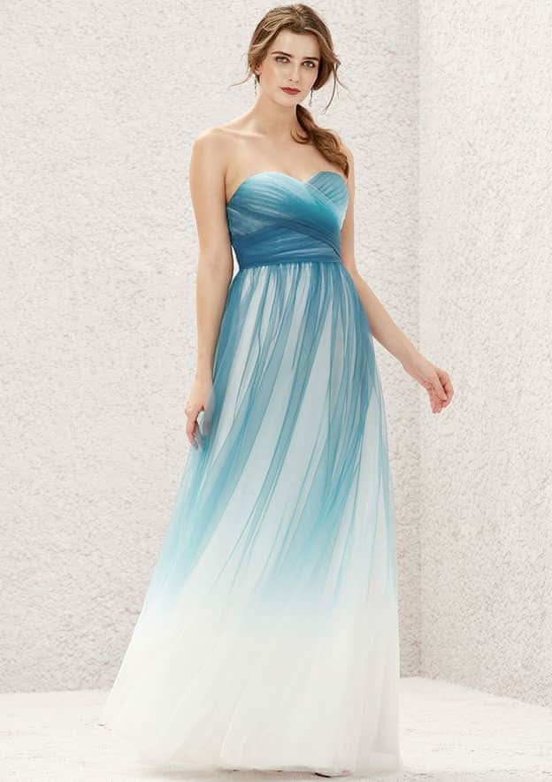 Long/Floor-Length Tulle Bridesmaid Dress, A-Line Cut, Sweetheart Neckline, Sleeveless, With Pleats BM bride
