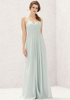 Long/Floor-Length Chiffon Bridesmaid Dress, A-Line Cut, Sweetheart Neckline, Sleeveless, With Pleating BM bride