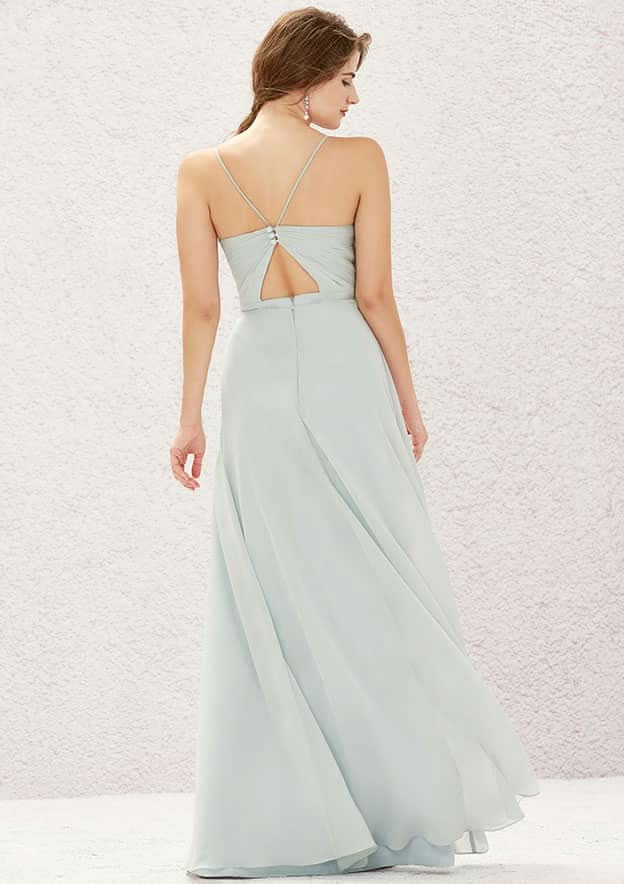 Long/Floor-Length Chiffon Bridesmaid Dress, A-Line Cut, Sweetheart Neckline, Sleeveless, With Pleating BM bride