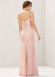 Long/Floor-Length Lace Bridesmaid Dress, Trumpet/Mermaid Cut, Sweetheart Neckline, Sleeveless BM bride