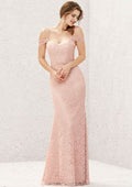 Long/Floor-Length Lace Bridesmaid Dress, Trumpet/Mermaid Cut, Sweetheart Neckline, Sleeveless BM bride