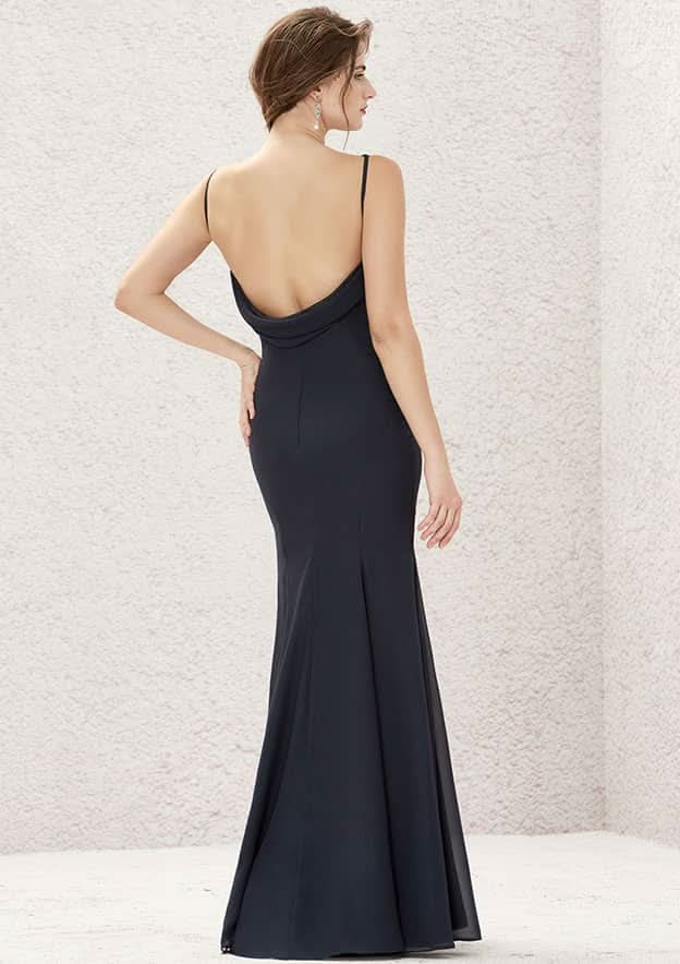 Long/Floor-Length Chiffon Bridesmaid Dress, Sheath/Column Cut, Bateau Neckline, Sleeveless BM bride