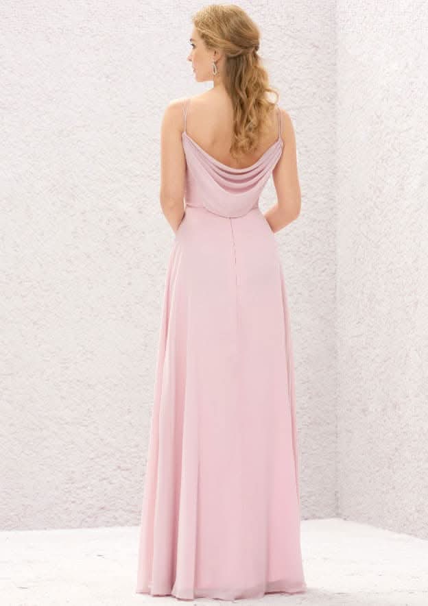 A-Line Sweetheart Floor-Length Sleeveless Chiffon Bridesmaid Dress With Pleats BM bride