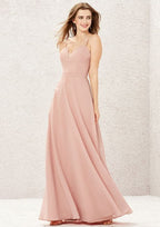 Long/Floor-Length Chiffon Bridesmaid Dress, A-Line Cut, Sweetheart Neckline, Sleeveless BM bride