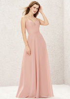 Long/Floor-Length Chiffon Bridesmaid Dress, A-Line Cut, Sweetheart Neckline, Sleeveless BM bride