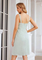 Knee-Length Chiffon Mother of the Bride Dress with Long Sleeves Jacket, Sweetheart Sleeveless A-line BM bride