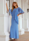 Ankle-Length Chiffon Mother of the Bride Dress, Sleeveless Scoop Neck Sheath/Column BM bride