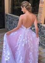 Beautiful A-Line V-Neck Sleeveless Chapel Train Lace Wedding Dress in Ball Gown Style BM bride