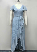 Sheath/Column Asymmetrical Chiffon Mother of the Bride Dress with Ruffles Waistband BM bride