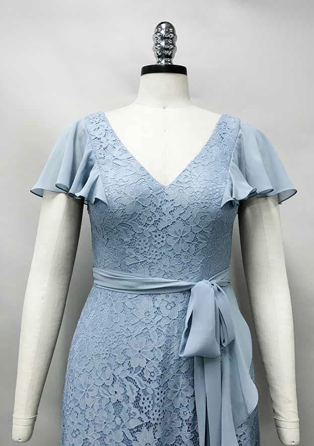 Sheath/Column Asymmetrical Chiffon Mother of the Bride Dress with Ruffles Waistband BM bride