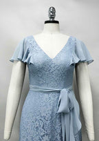 Sheath/Column Asymmetrical Chiffon Mother of the Bride Dress with Ruffles Waistband BM bride