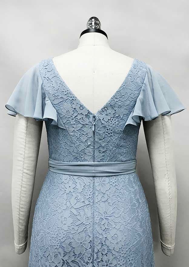 Sheath/Column Asymmetrical Chiffon Mother of the Bride Dress with Ruffles Waistband BM bride