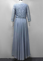 Sheath/Column Long/Floor-Length Chiffon Mother of the Bride Dress with Lace Ruffles BM bride