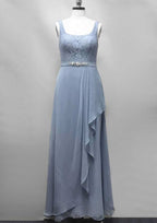 Sheath/Column Long/Floor-Length Chiffon Mother of the Bride Dress with Lace Ruffles BM bride