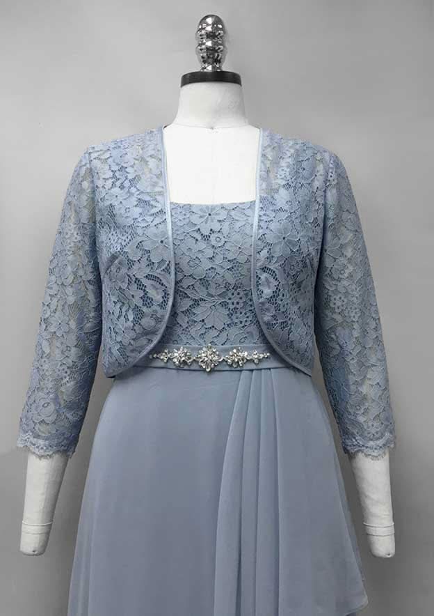 Sheath/Column Long/Floor-Length Chiffon Mother of the Bride Dress with Lace Ruffles BM bride