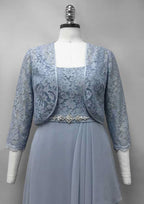 Sheath/Column Long/Floor-Length Chiffon Mother of the Bride Dress with Lace Ruffles BM bride