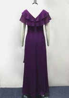 Sheath/Column Empire Long/Floor-Length Chiffon Mother of the Bride Dress with Pleated Ruffles BM bride