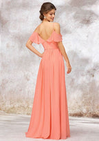 Long/Floor-Length Chiffon Bridesmaid Dress, Sweetheart Neckline, Sleeveless, With Pleats BM bride