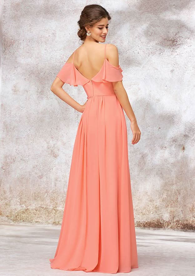 Long/Floor-Length Chiffon Bridesmaid Dress, Sweetheart Neckline, Sleeveless, With Pleats BM bride