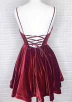 Delicate A-Line V-Neck Sleeveless Charmeuse Mini Homecoming Dress BM bride