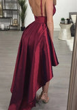 Unique A-Line V-Neck Sleeveless Taffeta Asymmetrical Homecoming Dress BM bride