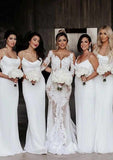 Floor-Length Satin Bridesmaid Dress With Cowl Neck And Spaghetti Straps In Sheath/Column Cut BM bride