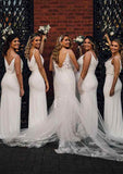 Floor-Length Jersey Bridesmaid Dress In Sheath/Column Shape, Cowl Neck, Spaghetti Straps, And Pleats BM bride