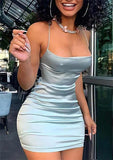 Sheath Square Neckline Mini Silk-Like Satin Homecoming Dress - Luxurious Evening Gown BM bride