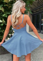 Off-The-Shoulder Mini Tulle A-Line Dress With Short Sleeves - Perfect For Homecoming BM bride