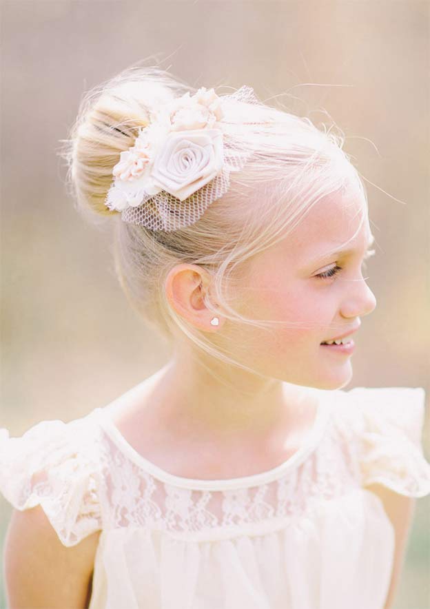 Graceful Chiffon Bateau Neck Knee-Length A-line Flower Girl Dress with Lace BM bride
