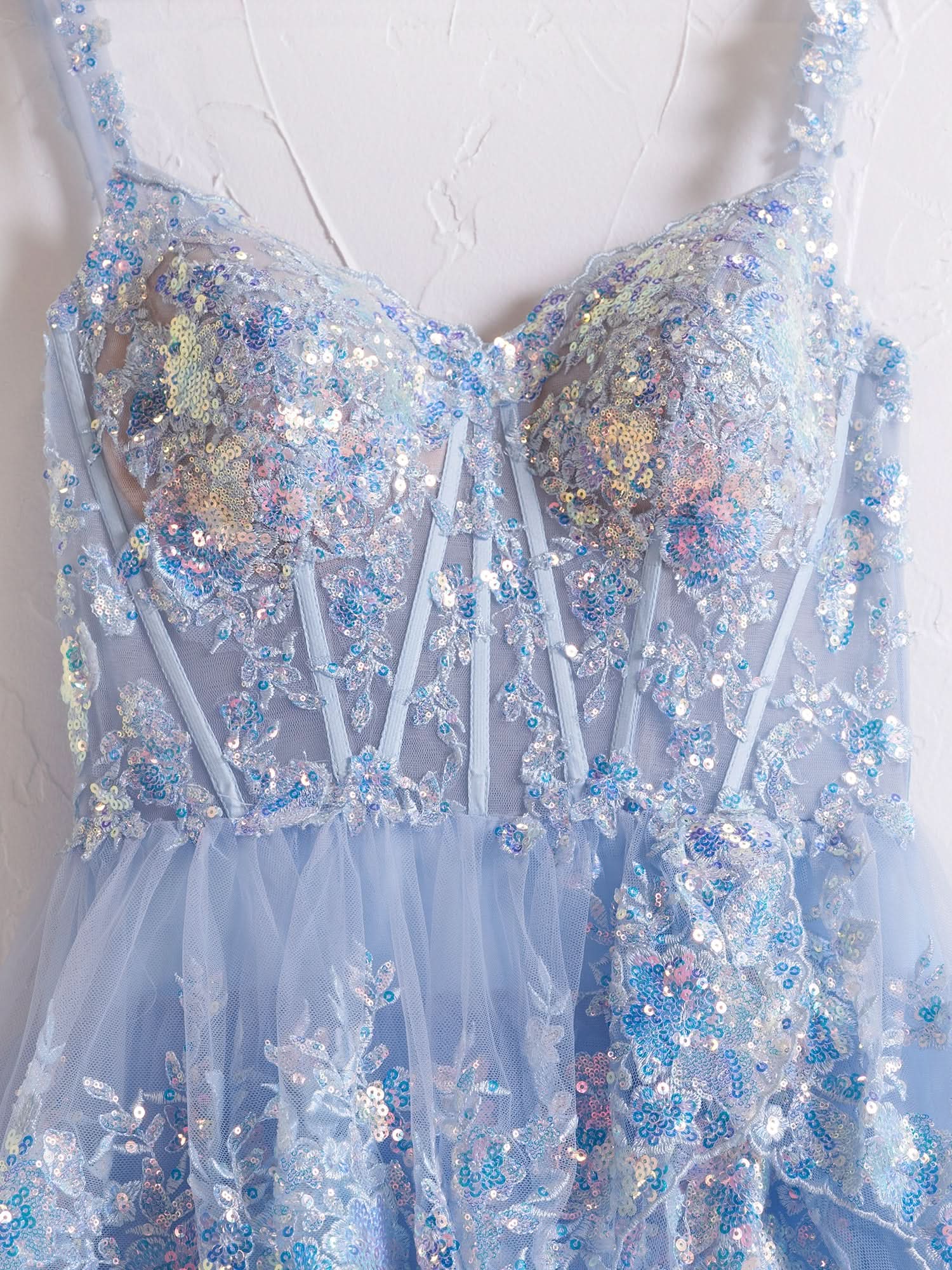 Princess A-Line Off-the-Shoulder Corset Prom Dress with Beautiful Lace Ruffles BM bride