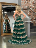 Princess A-Line Off-the-Shoulder Corset Prom Dress with Beautiful Lace Ruffles BM bride