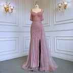 Gorgeous Off the Shoulder Champagne Bead Embroidery Princess Prom Dress