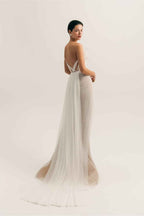 Chic One Shoulder Sleeveless Long Split Prom Dress With Pleated