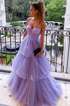 Glamorous Tulle Spaghetti Strap Prom Dress, Sleeveless Ball Gown BM bride