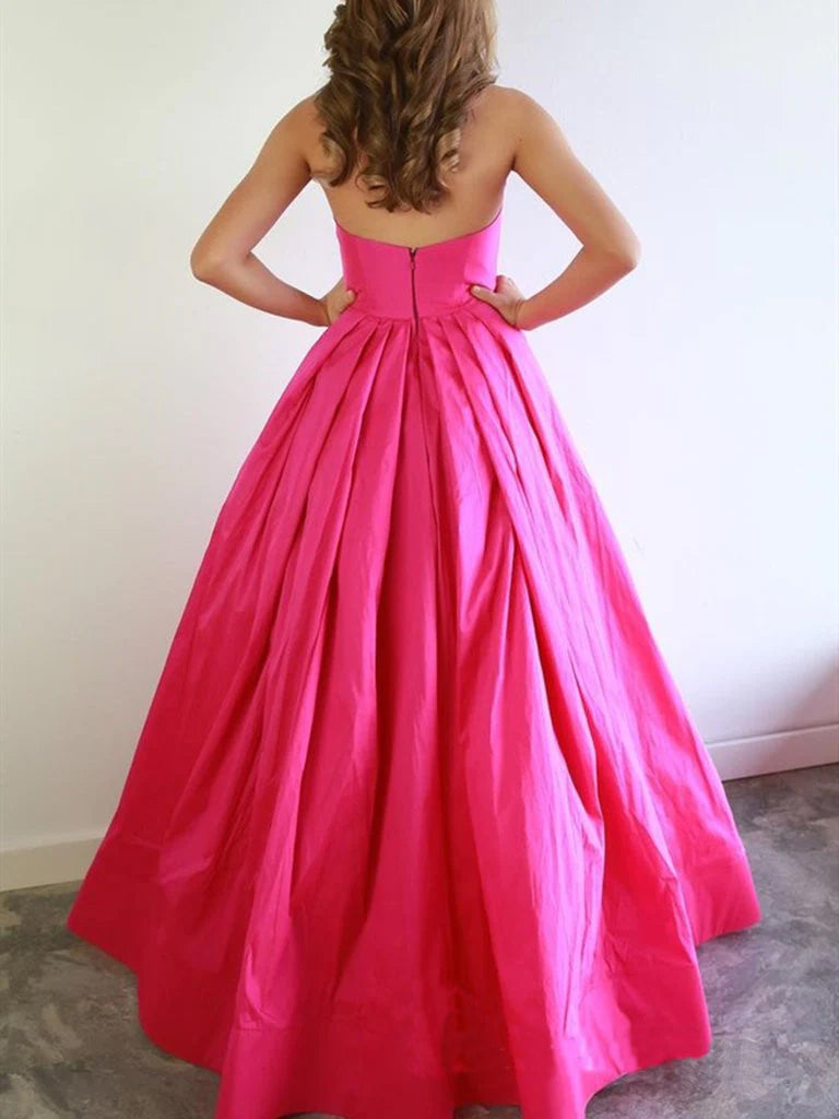 Chic A-Line Sweetheart Fuchsia Satin Evening Dress BM bride