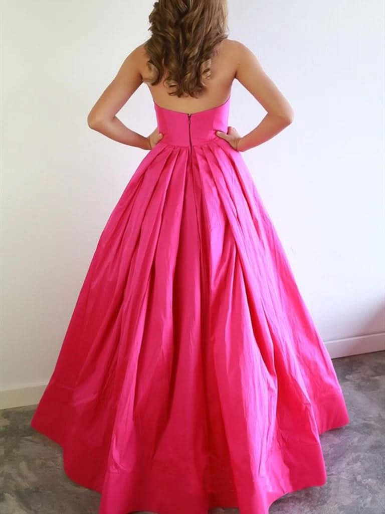 Chic A-Line Sweetheart Fuchsia Satin Evening Dress BM bride