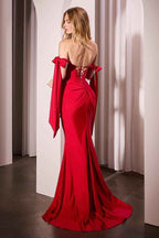 Off the Shoulder Sleeveless Mermaid Long Prom Dress With Split