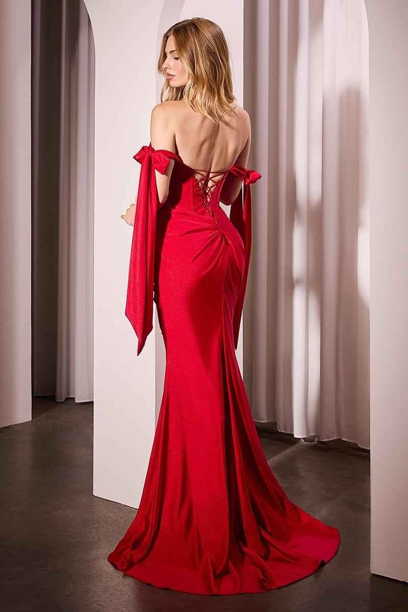 Off the Shoulder Sleeveless Mermaid Long Prom Dress With Split