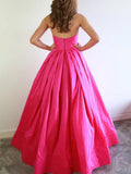 Chic A-Line Sweetheart Fuchsia Satin Evening Dress BM bride