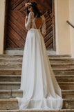 Boho Lace Chiffon Long Wedding Dress BM bride