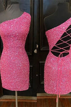 Chic Sheath Dark Blue Short Sequins Homecoming Dress BM bride